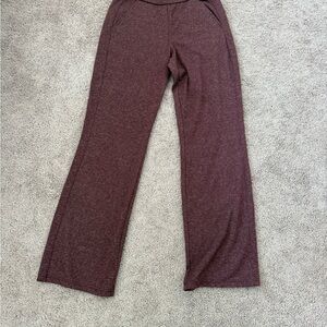 Women’s Wide-Leg Knit Pants in Maroon
